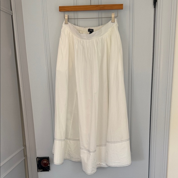 J. Crew Dresses & Skirts - J. Crew White Cotton A-Line Midi Skirt
